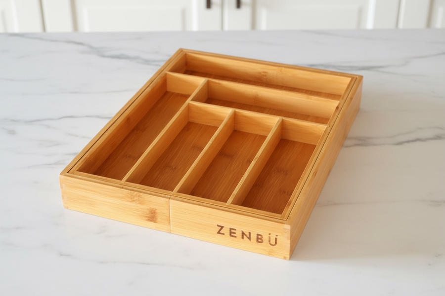 Zenbu Kitchen Expandable Bamboo Drawer Organizer
