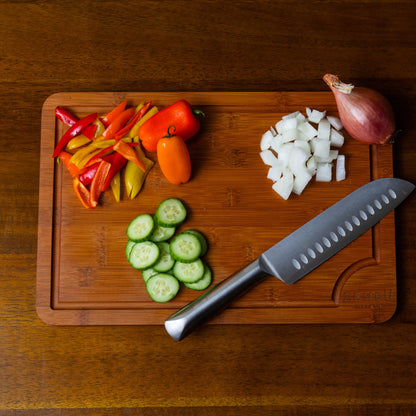 Zenbu Kitchen Bamboo Cutting Board Set – 3-Pack (Dark Bamboo)